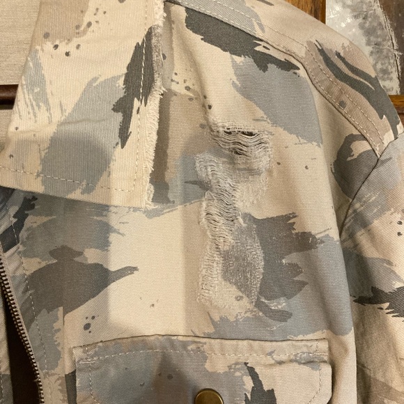 NWOT Cato brand Womens Distressed Army Jacket. - Picture 1 of 4